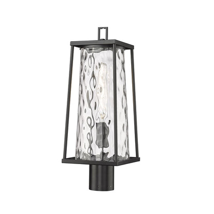 Millennium Lighting Dutton 1Lt Outdoor Post Lantern, Black/Clear