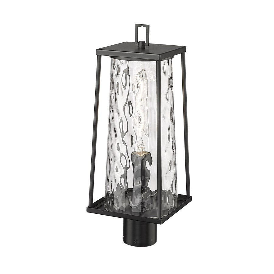 Millennium Lighting Dutton 1Lt Outdoor Post Lantern, Black/Clear