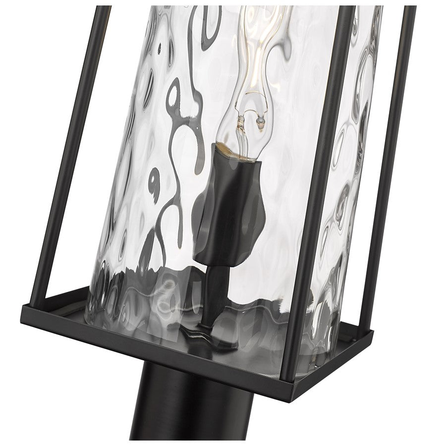 Millennium Lighting Dutton 1Lt Outdoor Post Lantern, Black/Clear