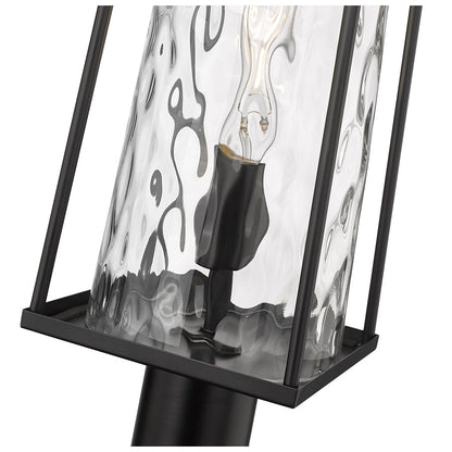 Millennium Lighting Dutton 1Lt Outdoor Post Lantern, Black/Clear