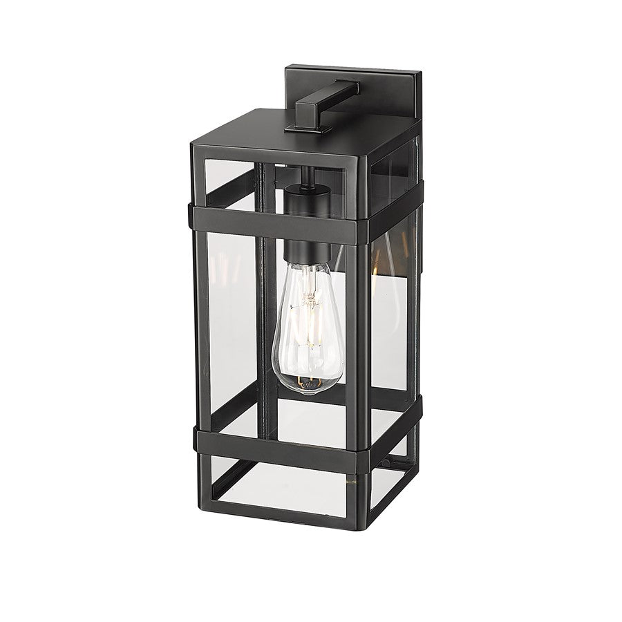 Millennium Lighting Payton 1Lt 14" Outdoor Wall Sconce, Black/Clear