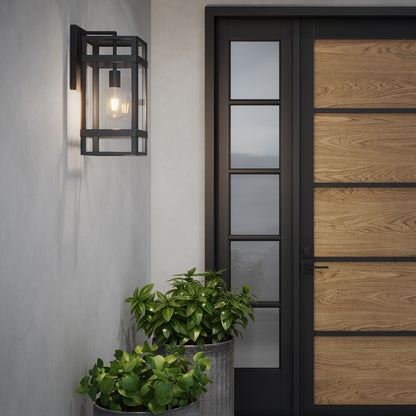 Millennium Lighting Payton 1Lt 17" Outdoor Wall Sconce, Black/Clear
