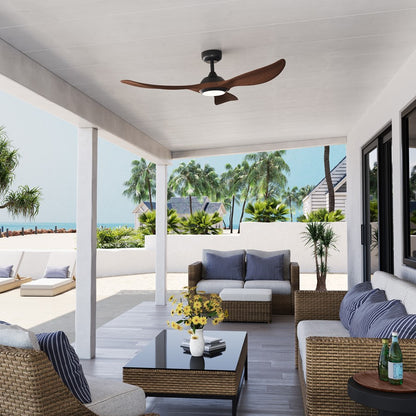 RP Lighting Wynleaf 3Bld 52" LED Ceiling Fan, Koa/Etched