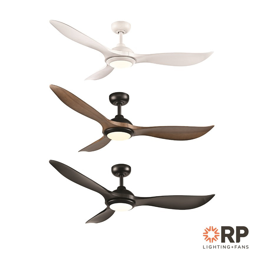 RP Lighting Wynleaf 3Bld 52" LED Ceiling Fan, Koa/Etched