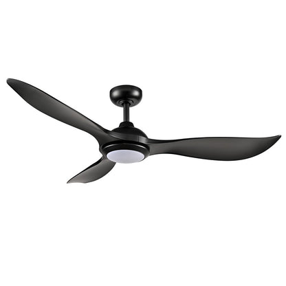 RP Lighting Wynleaf 3Bld 52" LED Ceiling Fan, Blk/Etched - 1077WLED-MBK-MBK