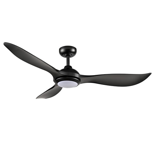 RP Lighting Wynleaf 3Bld 52" LED Ceiling Fan, Blk/Etched - 1077WLED-MBK-MBK