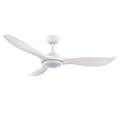 RP Lighting Wynleaf 3Bld 52" LED Ceiling Fan, Wht/Etched - 1077WLED-MWWMWW