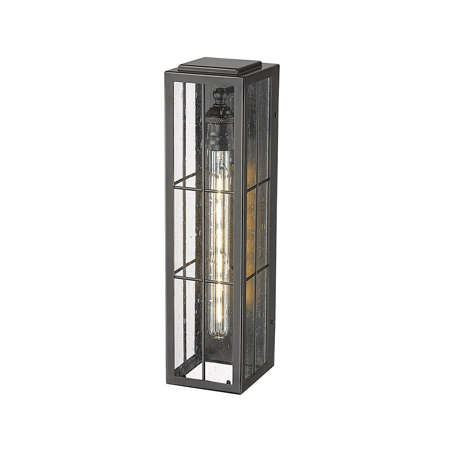 Millennium Lighting Jaxson 1Lt Outdoor Wall Sconce, Black/Clear