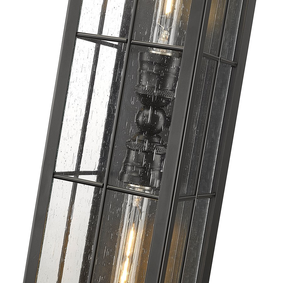Millennium Lighting Jaxson 2Lt 6" Outdoor Wall Sconce, Black/Clear