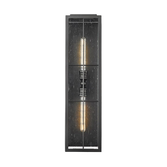 Millennium Lighting Jaxson 2Lt 8" Outdoor Wall Sconce, Black/Clear - 10822-PBK