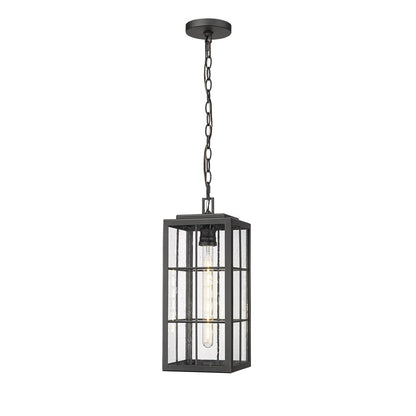 Millennium Lighting Jaxson 1Lt Outdoor Pendant, Coated Black/Clear