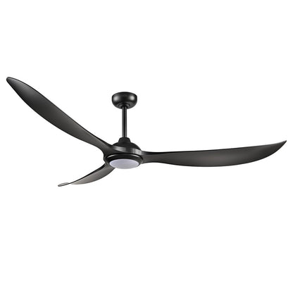 RP Lighting Wynleaf 3Bld 72" LED Ceiling Fan, Blk/Etched - 1087WLED-MBK-MBK