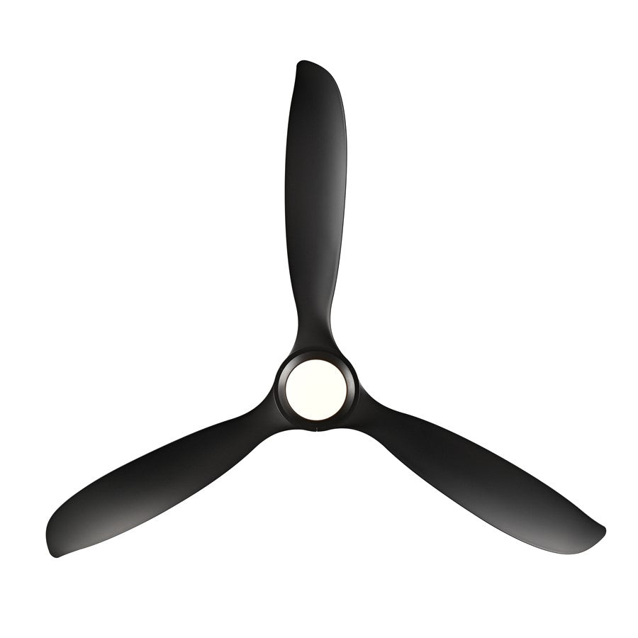 RP Lighting Wynleaf 3Bld 72" LED Ceiling Fan, Blk/Etched