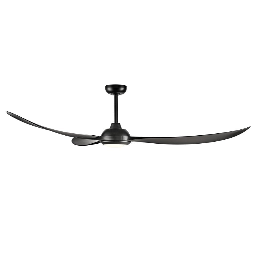 RP Lighting Wynleaf 3Bld 72" LED Ceiling Fan, Blk/Etched