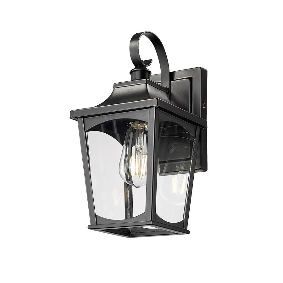 Millennium Lighting Curry 1Lt Outdoor Wall Sconce, Black/Clear