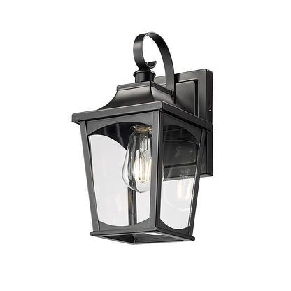 Millennium Lighting Curry 1Lt Outdoor Wall Sconce, Black/Clear
