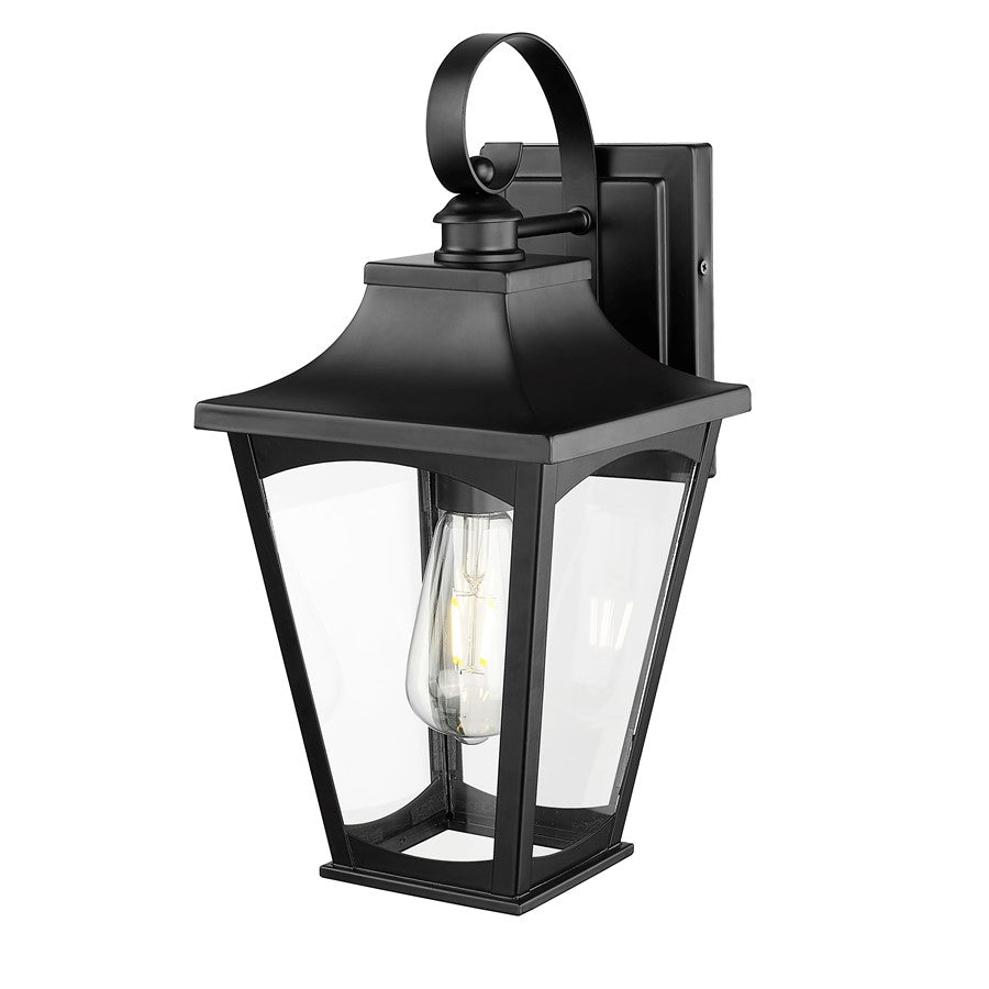 Millennium Lighting Curry 1Lt Outdoor Wall Sconce, Black/Clear