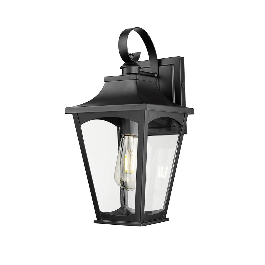 Millennium Lighting Curry 1Lt Outdoor Wall Sconce, Black/Clear