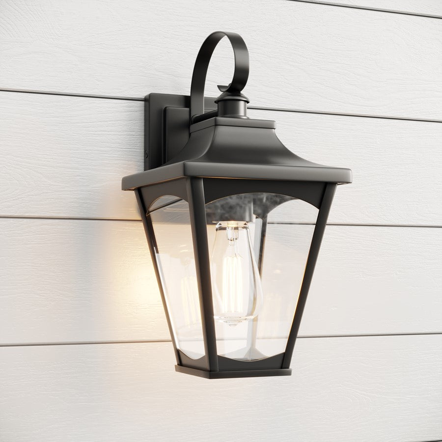 Millennium Lighting Curry 1Lt Outdoor Wall Sconce, Black/Clear