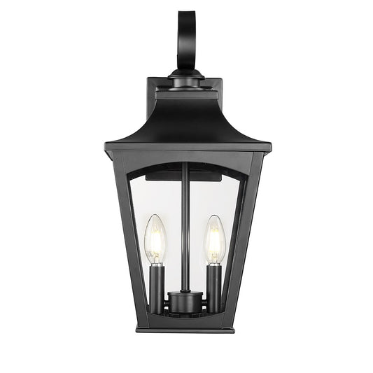 Millennium Lighting Curry 2Lt Outdoor Wall Sconce, Black/Clear - 10921-PBK