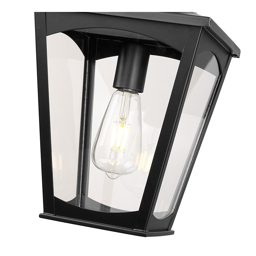 Millennium Lighting Curry 1Lt Outdoor Pendant, Coated Black/Clear