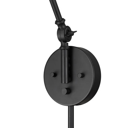Millennium Lighting Edward 1Lt Swing Arm Sconce, Black/Black