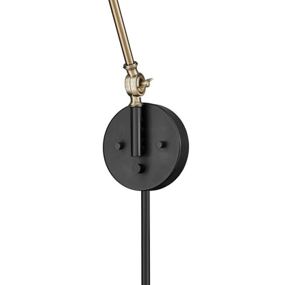 Millennium Lighting Edward 1Lt Swing Arm Sconce, Black/Brass