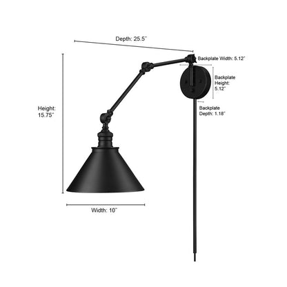 Millennium Lighting Edward 1Lt Swing Arm Sconce, Gold/ Gold
