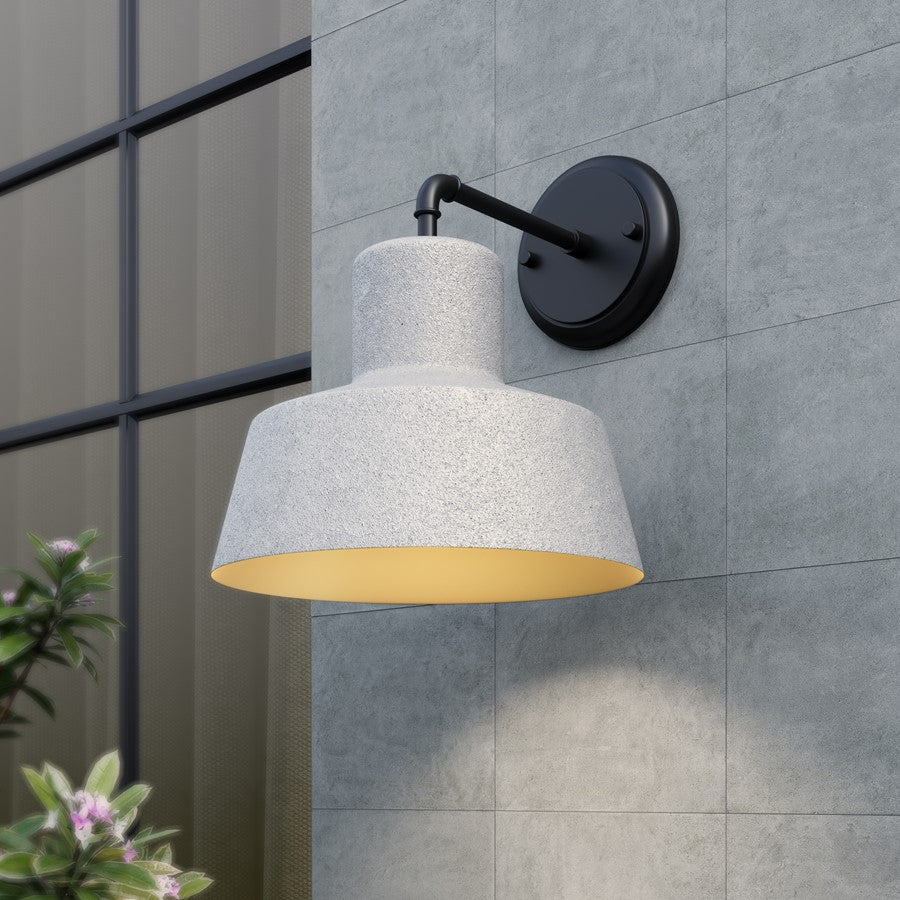 Millennium Lloyd 1Lt 12" Outdoor Wall Sconce, Textured Cement