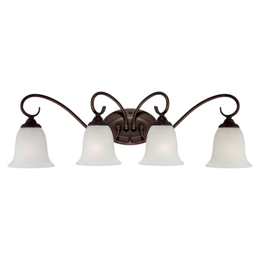 4 Light 28" Vanity, Rubbed Bronze