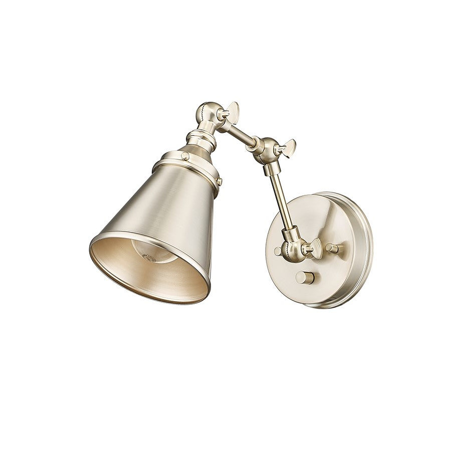 Millennium Lighting Edith 1Lt Swing Arm Sconce, Gold/Gold