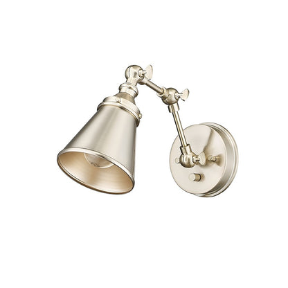 Millennium Lighting Edith 1Lt Swing Arm Sconce, Gold/Gold