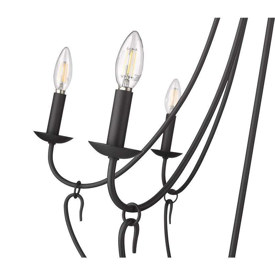 Millennium Lighting Eisley 6Lt Chandelier, Black