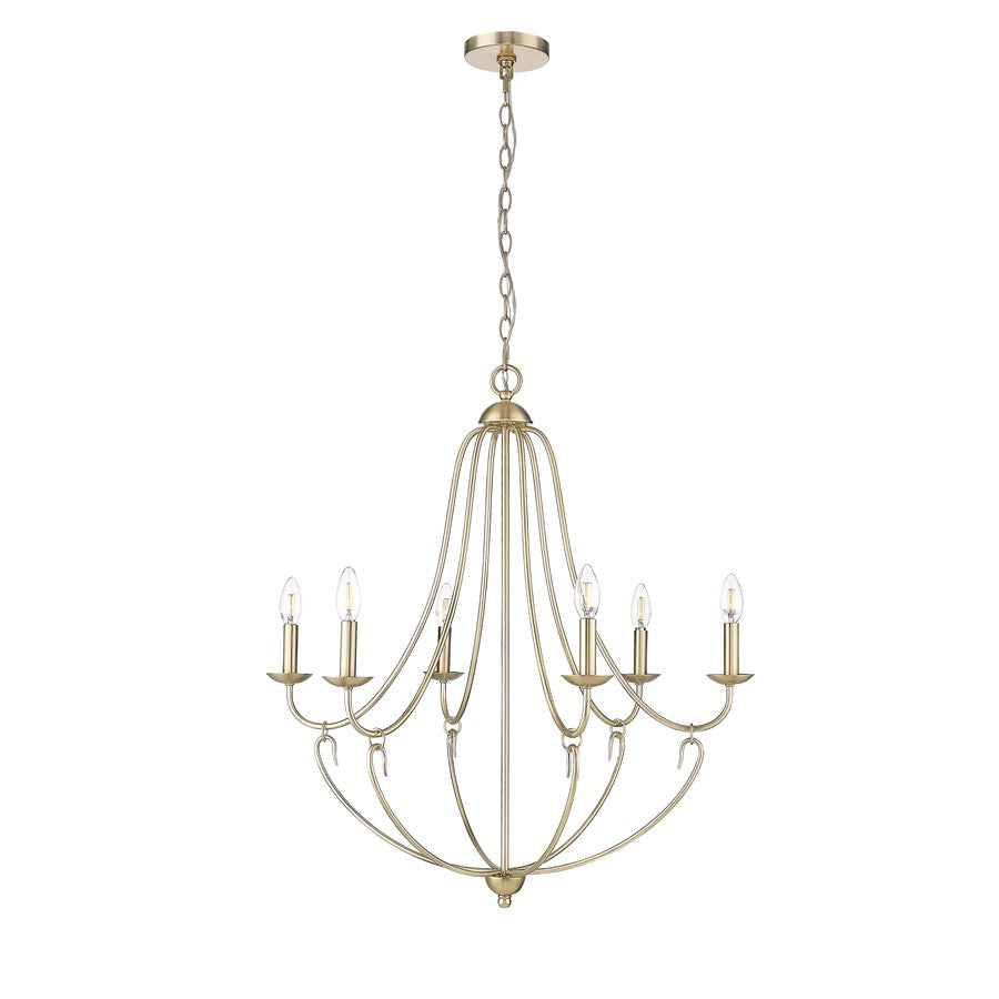 Millennium Lighting Eisley 6Lt Chandelier, Modern Gold