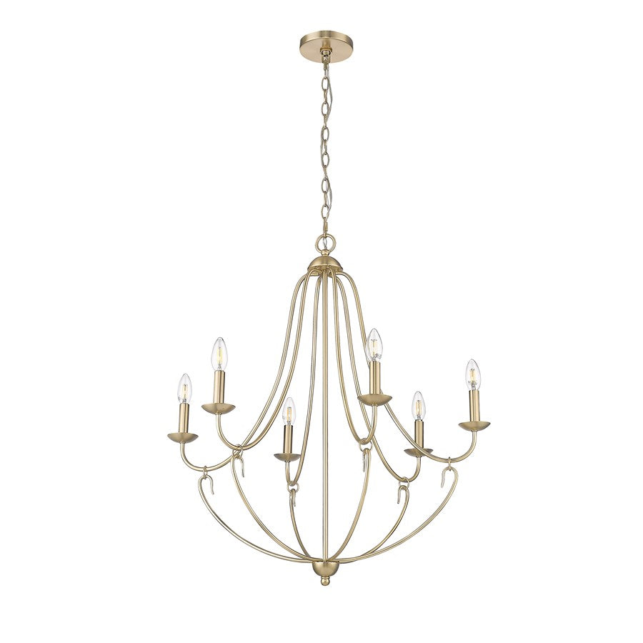 Millennium Lighting Eisley 6Lt Chandelier, Modern Gold