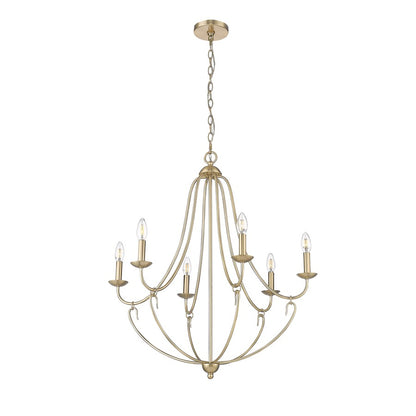 Millennium Lighting Eisley 6Lt Chandelier, Modern Gold