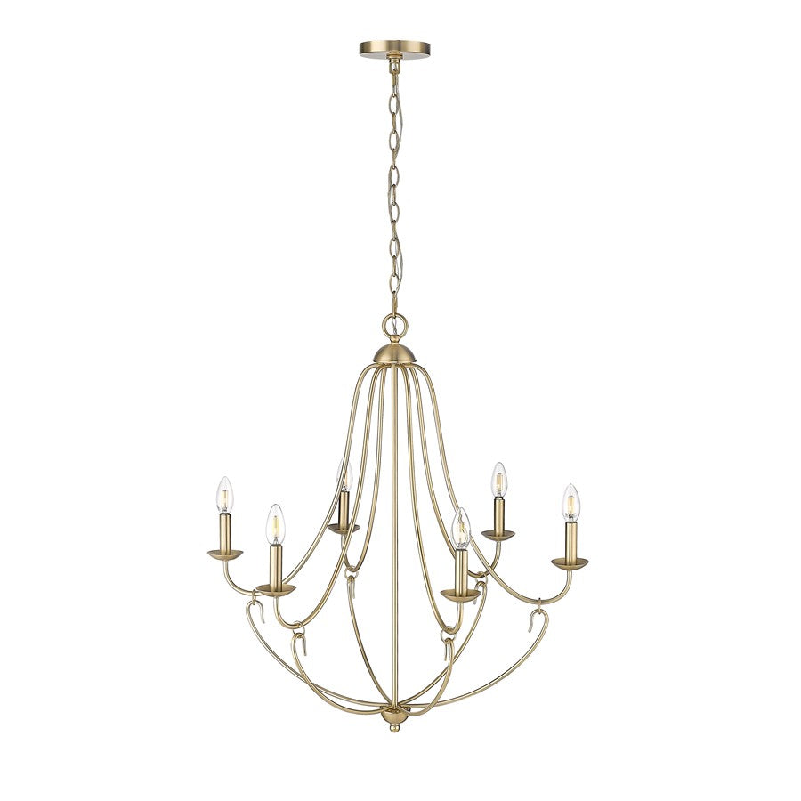 Millennium Lighting Eisley 6Lt Chandelier, Modern Gold