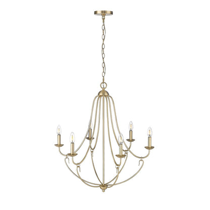 Millennium Lighting Eisley 6Lt Chandelier, Modern Gold