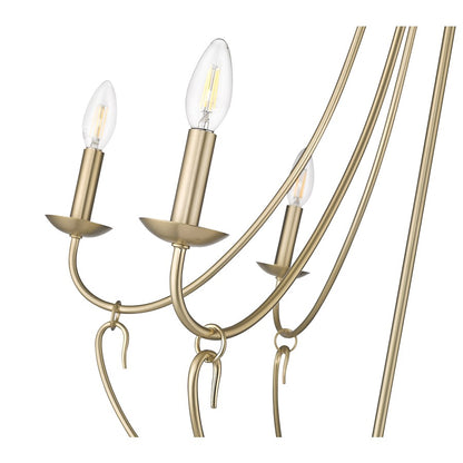 Millennium Lighting Eisley 6Lt Chandelier, Modern Gold