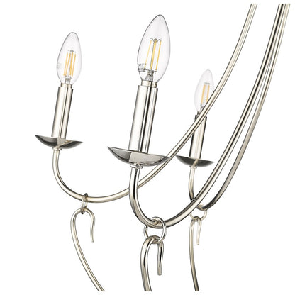 Millennium Lighting Eisley 6Lt Chandelier, Polished Nickel