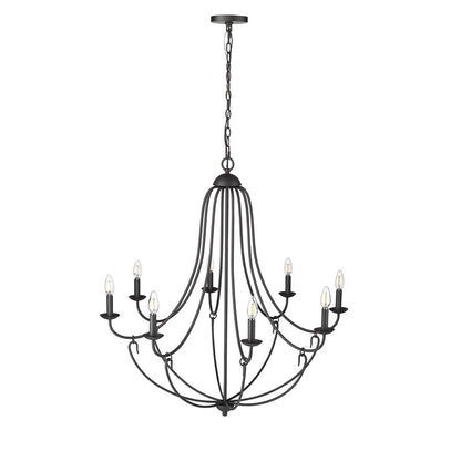 Millennium Lighting Eisley 8Lt Chandelier, Black