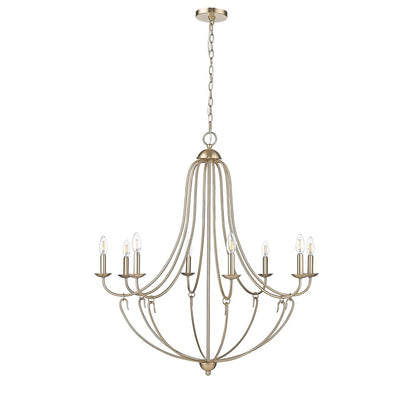Millennium Lighting Eisley 8Lt Chandelier, Modern Gold