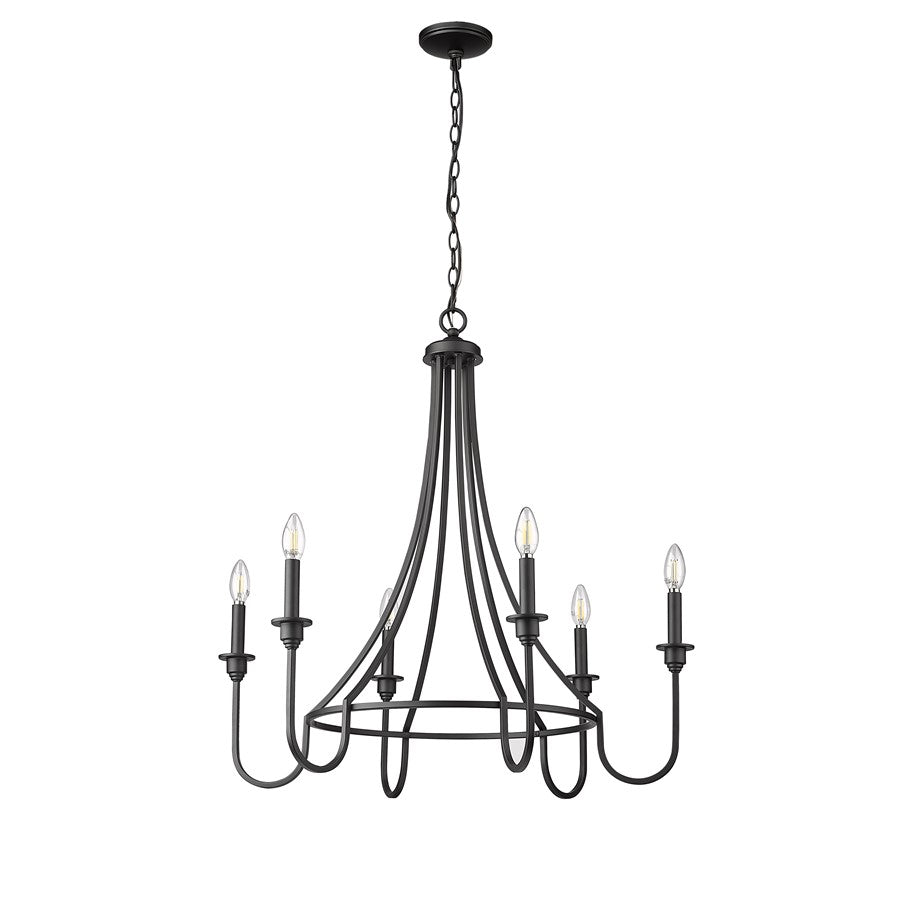 Millennium Lighting Artemis 6Lt 32" Chandelier, Black