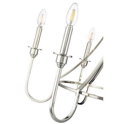Millennium Lighting Artemis 6 Light 32" Chandelier, Polished Nickel