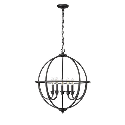 Millennium Lighting Artemis 5Lt 24" Chandelier, Black - 12305-MB