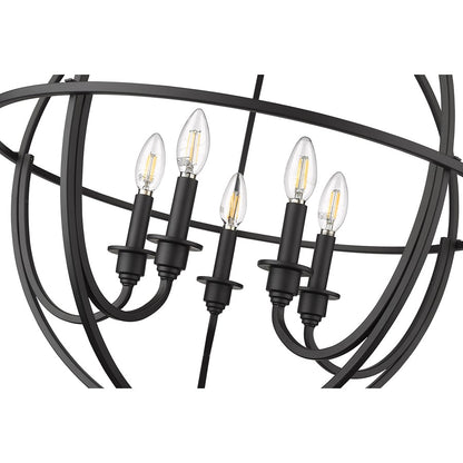 Millennium Lighting Artemis 5Lt 24" Chandelier, Black