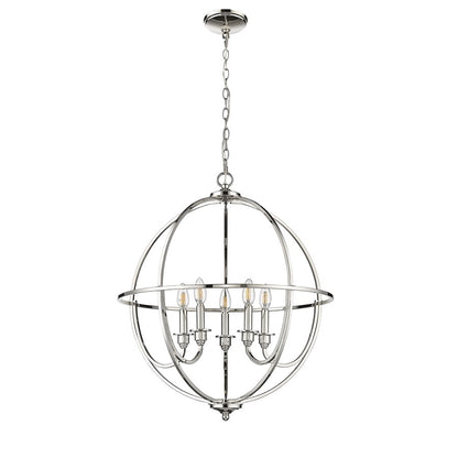 Millennium Lighting Artemis 5 Light 28" Chandelier, Polished Nickel