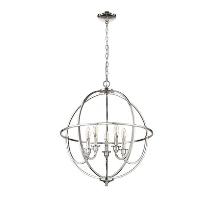 Millennium Lighting Artemis 5 Light 28" Chandelier, Polished Nickel