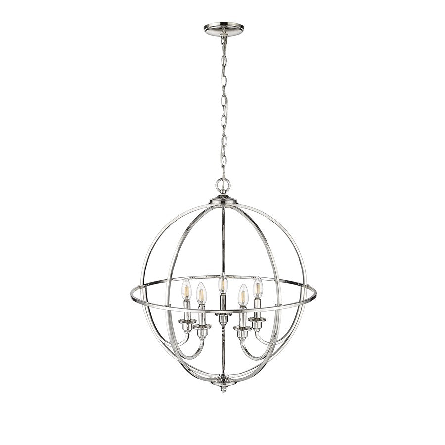 Millennium Lighting Artemis 5 Light 28" Chandelier, Polished Nickel