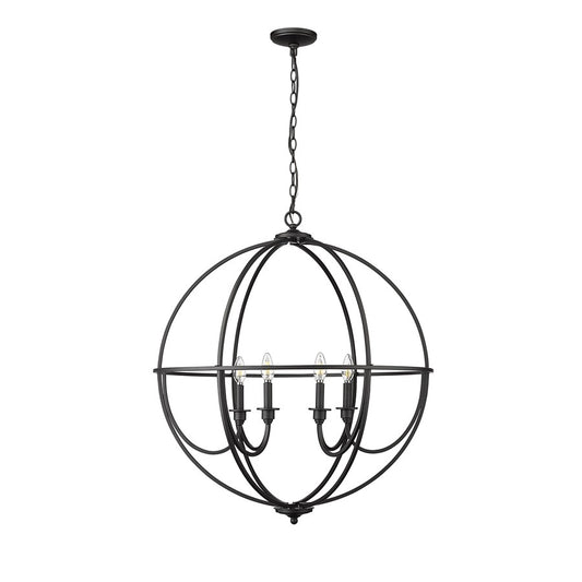 Millennium Lighting Artemis 6Lt 34" Chandelier, Black - 12306-MB